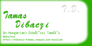 tamas dibaczi business card